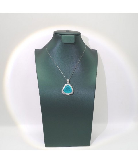 Natural Blue Tourmaline with jewel pendant necklace