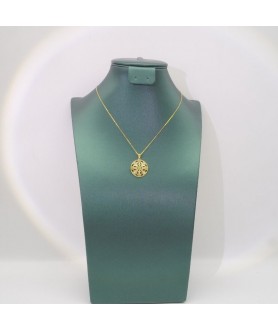 Natural opal with round pendant necklace
