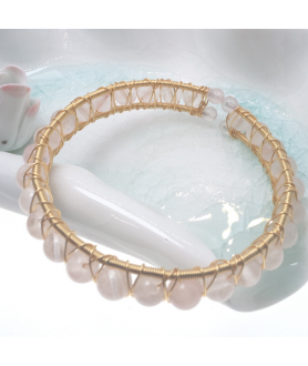 Rose quartz openging bracelet